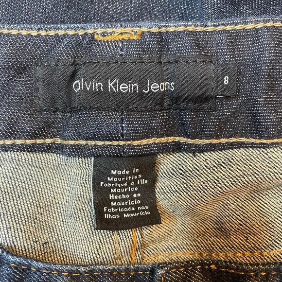 CALVIN KLEIN JEANS FLAP POCKET LEAN BOOTCUT Y2K AIKO BOOTCUT DARL BLUE JEANS 8 - Picture 6 of 10